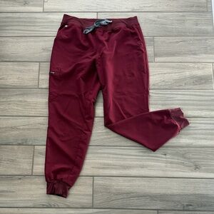 FIGS Burgundy Zamora Jogger Scrub Pants